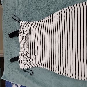 G by Guess  black and white stripe dress fitted dress with a little stretch.